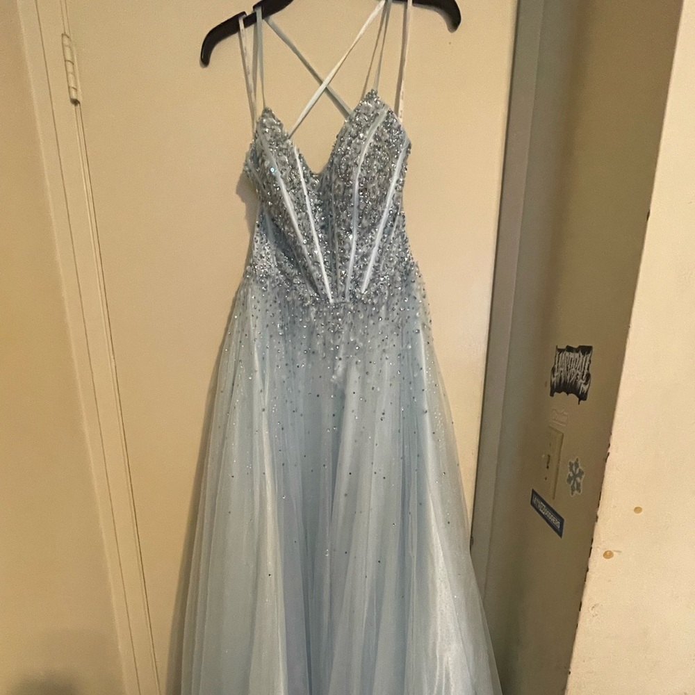 Baby blue formal dress